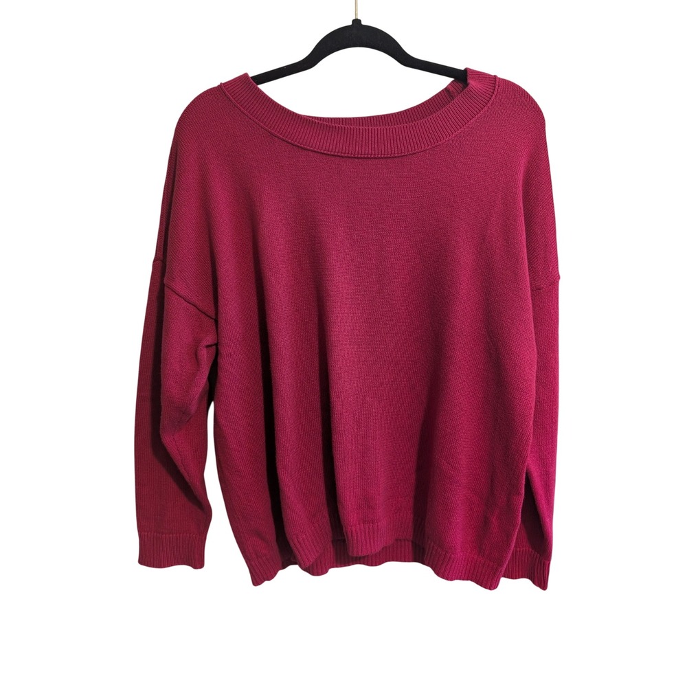 J. Jill Sweater Womens Medium Pink Long Sleeve Scoop Neck‎ Knit Pullover Relaxed